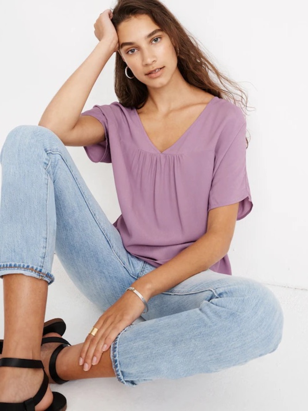 Madewell Rhyme Top in Lavender Velvet